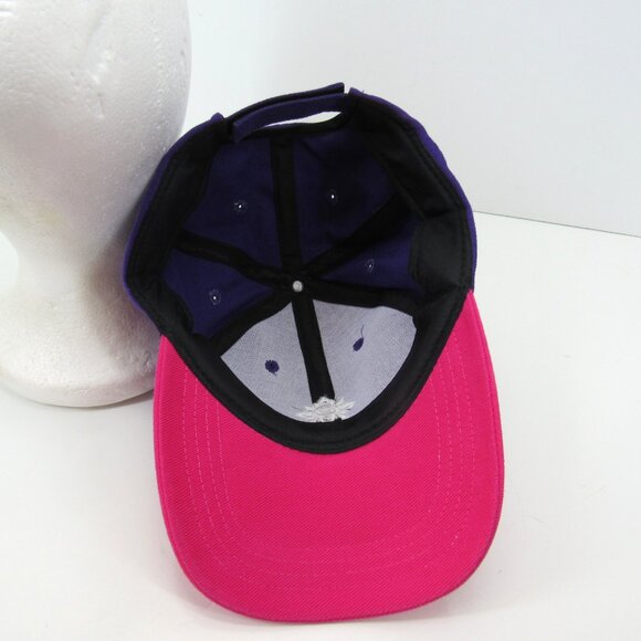 Oriental Crown Embroidered Logo Women's Purple & Pink Adj Strap Back Cap Hat - Picture 7 of 8